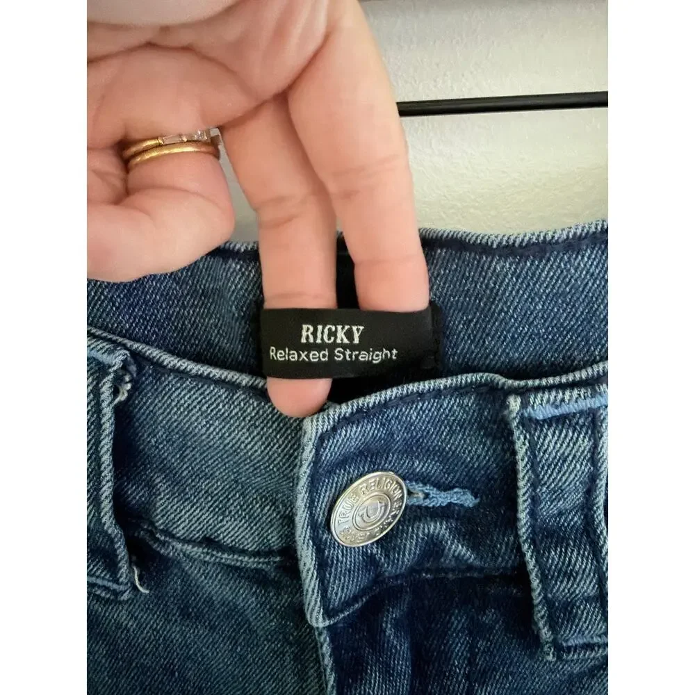 True Religion Ricky Relaxed Fit Dark Wash Denim Jeans-Size 30